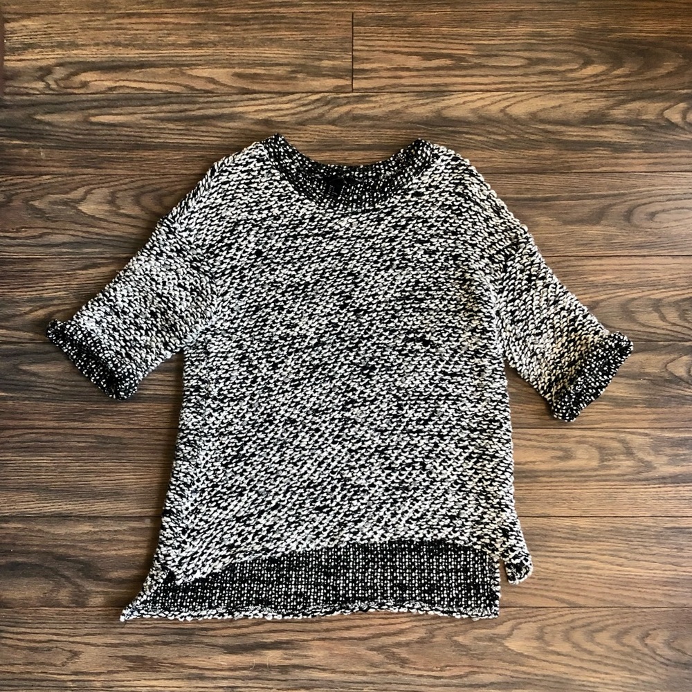 H&M Black and White Crew Neck Sweater